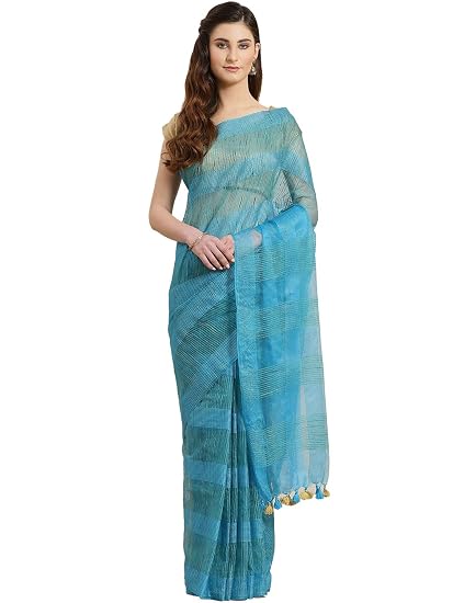 Linen Handwoven Saree and Blouse ALBGSA0011