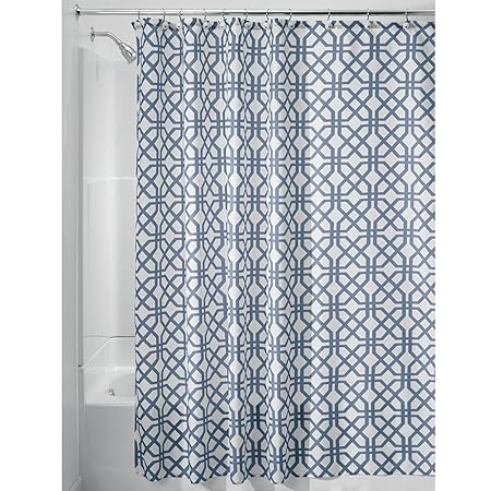 Interdesign Trellis Fabric Shower Curtain Long Polyester Shower