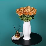 Tifuly 12 Pcs Artificial Roses 19.68in Silk Single Stem Bouquet Black Red view 6
