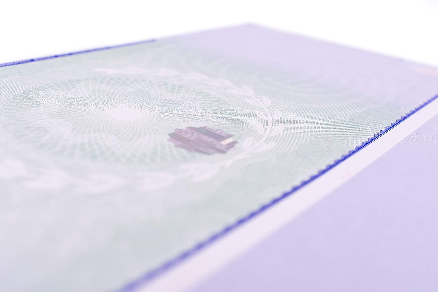 Blank Hologram Premium Computer Checks, Top High Security Laser Checks with Perforated Vouchers, Qty. 500 Blue Green : Office Products