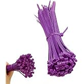 JHXTZ Zip Ties, 100pcs Purple Zip Ties 8 Inch, Plastic Ties Small Zipties Cable Tie Wraps, Multi-Purpose Cable Management Ties, Self-Locking Ziptie for Office and Home(Can bear 30lb)