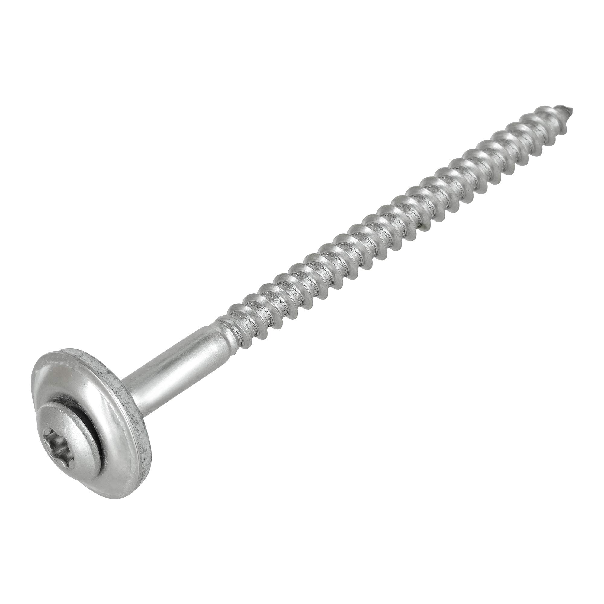 Pack of 100 Spengler Screws 4.5 x 80 Torx Including Sealing Washer 15 mm A2 Stainless Steel Blank Flat Head Universal Screws