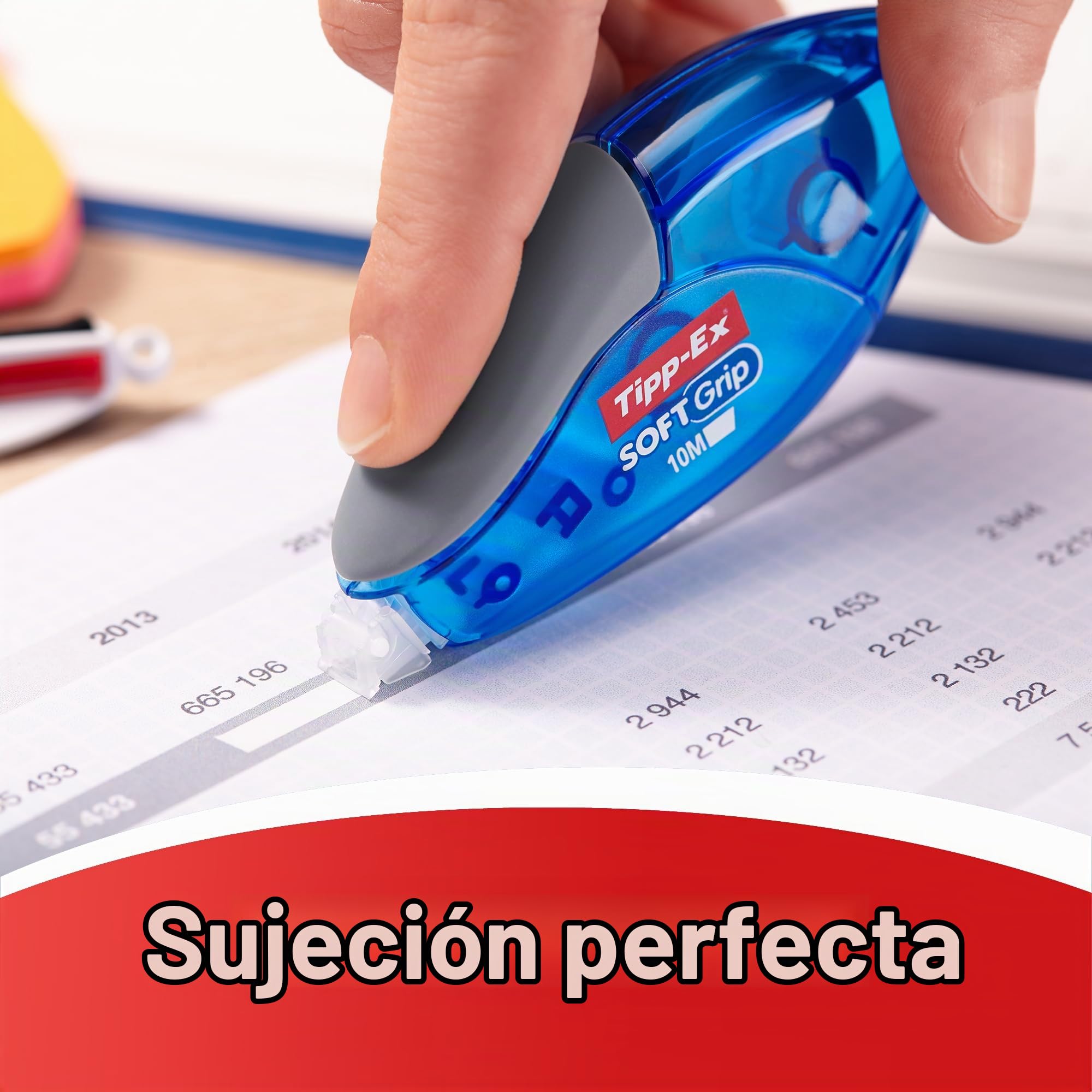 Soft Grip - Corrector líquido tipo bolígrafo Azul, paquete de 10 unidades