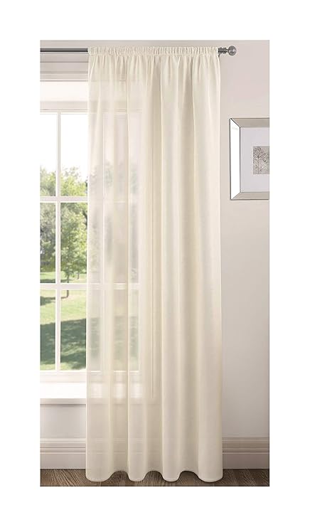 Shawsdirect Riva Plain Sheer Voile Curtain Panel Slot Top Ready