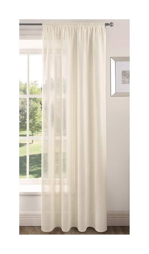 Shawsdirect Riva Plain Sheer Voile Curtain Panel Slot Top Ready