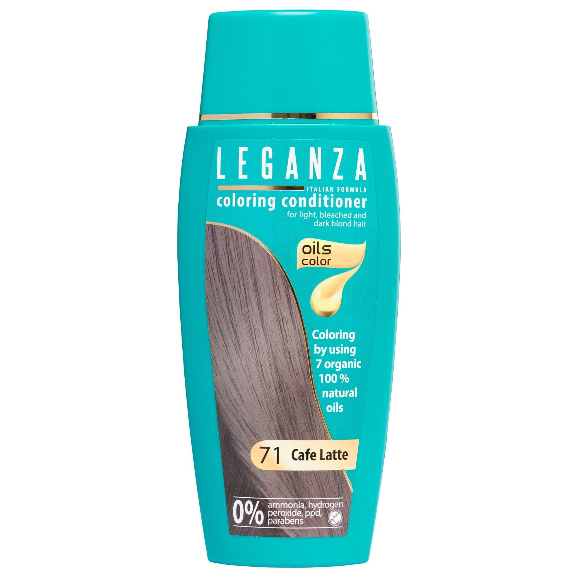 Leganza Hair Coloring Conditioner Natural Balm Color Café Latte Nº 71 | Enriched with 7 Natural Oils | Ammonia, PPD and Paraben Free | 150 ml