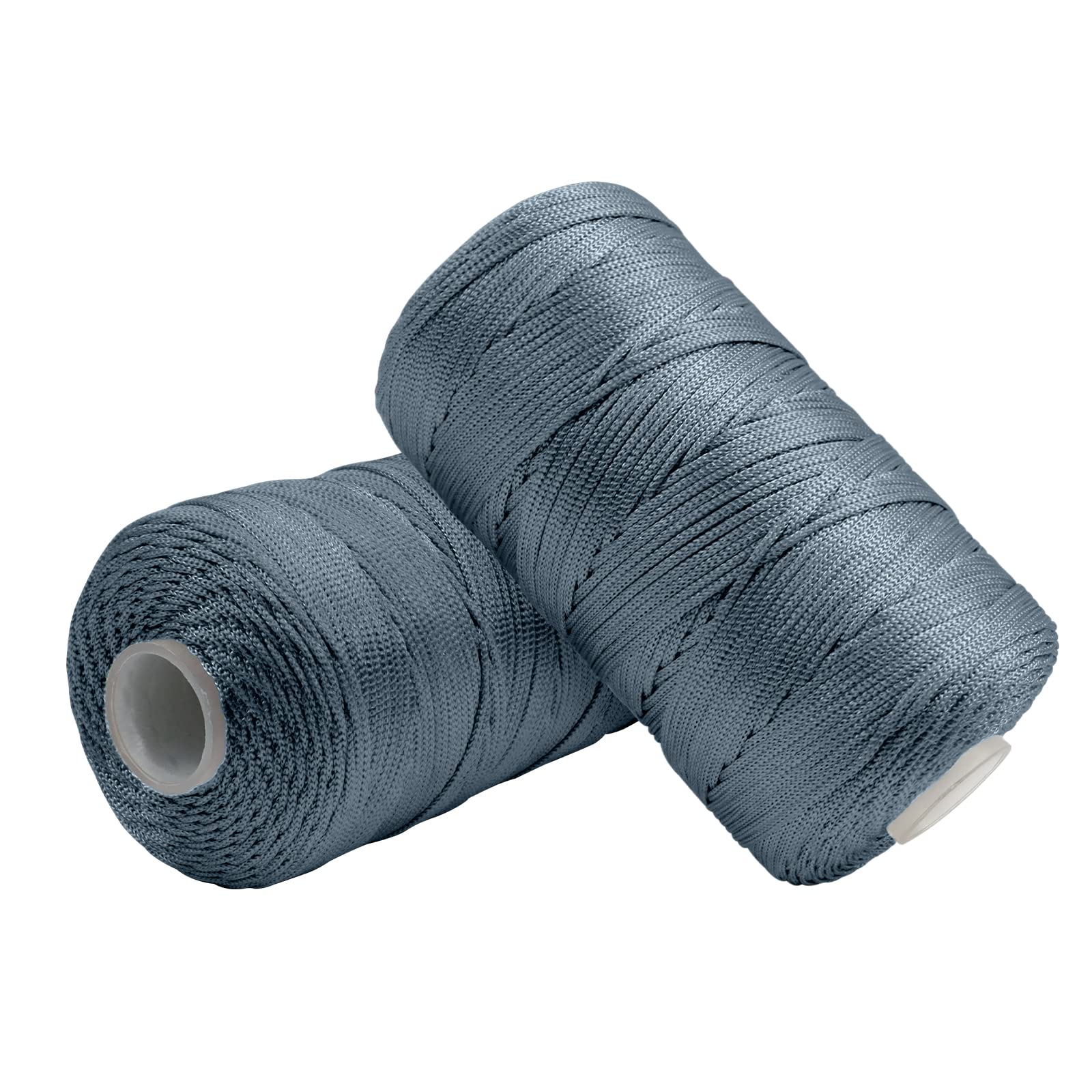 Uiopa Macrame Cord 1.5mm x 400m, Nylon Macrame Yarn for Crochet and Knitting, Gray Blue Crochet Yarn for Wall Hangings, Dream Catchers, Jewelry Making, DIY Craft Project