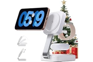 RYND 2026 Traveling Wireless Mag-Safe Fast Charging Station,Magnetic 3 in 1 Charger with iPhone 17 16 15 14 13 12 Pro Max Plus,Apple Watch Series & Air pods 4 3 2 Pro-Gifts for Wife & Husband(White)
