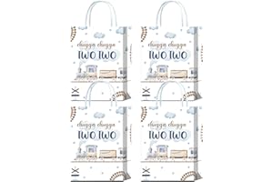 YanZonic Chugga Chugga Two Two Party Decorations - Train Party Favor Bags for Choo Choo I'm 2 Celebrations, Gift Bag Needs, 2