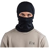 Janus Wool Kleveland Merino Balaclava - Lightweight Facemask - Hood for Men, Women & Teens - Warm Winter Knit Cover - Snowboarding Ski Mask - One Size Black