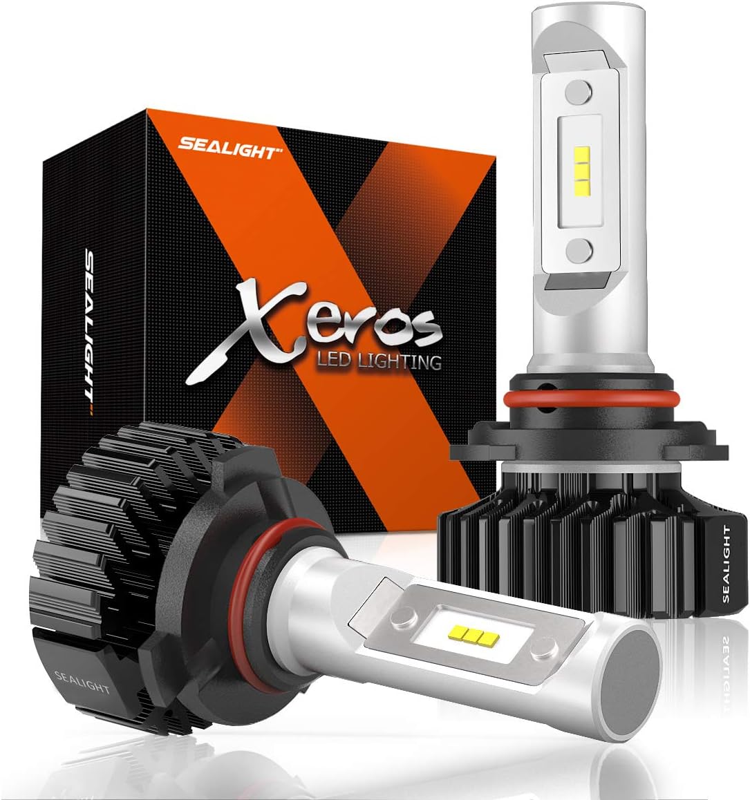 SEALIGHT 9005 LED Headlight Bulb, HB3 LED Bulb, High Beam, Fog Light, Compact Fanless Design, 6500 Lumens, 6000K Cool White, 12 CSP Chips