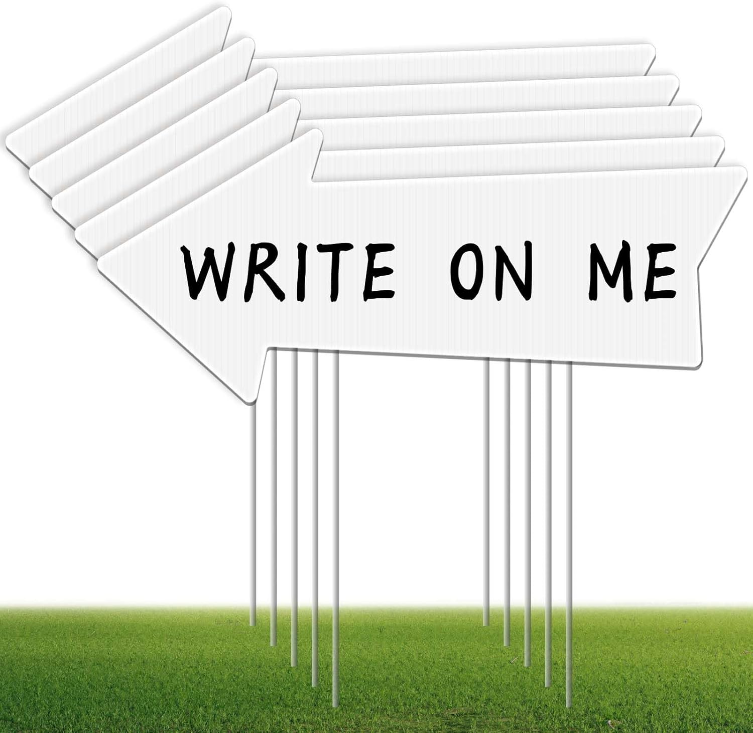 Yard Signs - Blank Arrow Signs with Stakes, 16