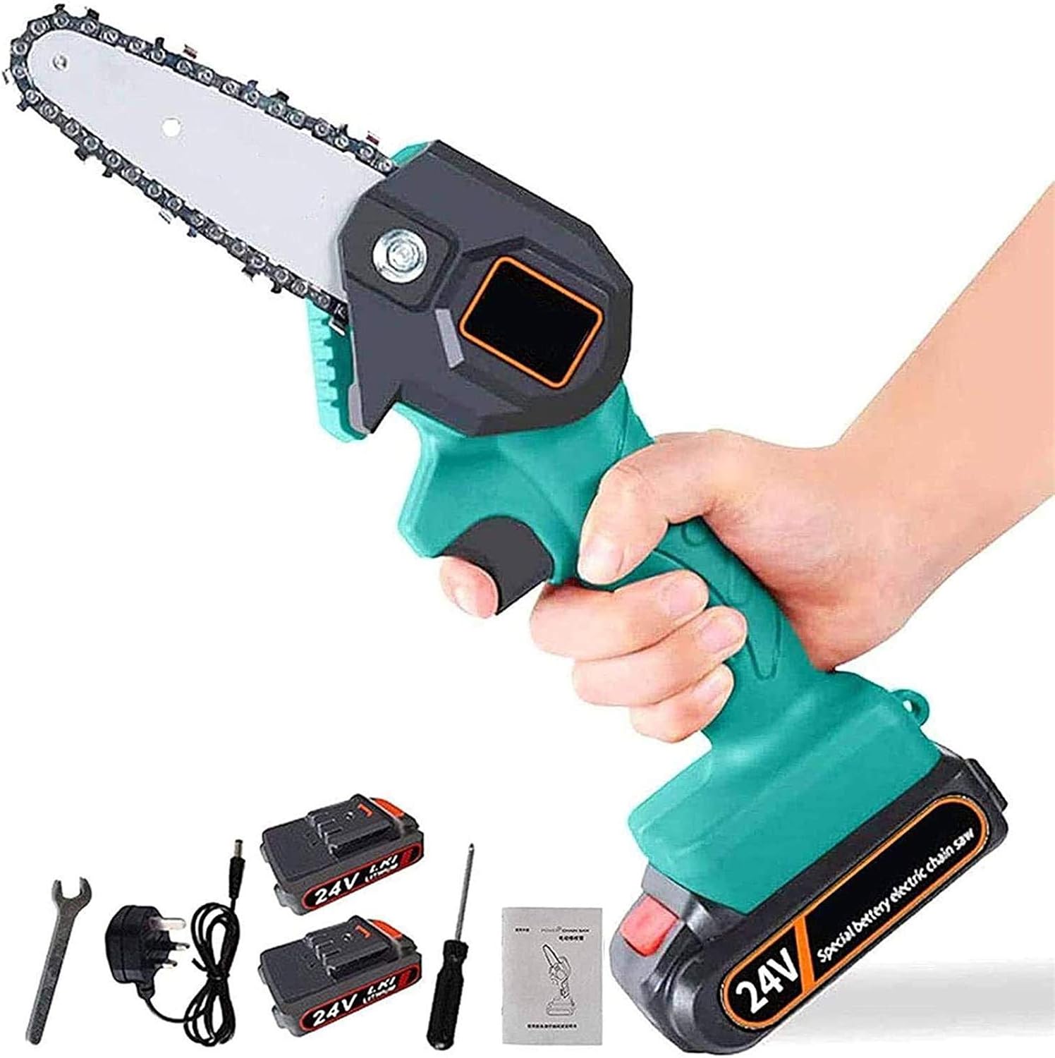 Mini Electric Chainsaw, 4inch Cordless Saw Battery Powere'd Mini Wood