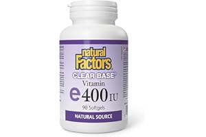 Natural Factors Vitamin E Clear Base® Natural Source 400 IU 90 Softgels, Purest Form of Vitamin E, Antioxidant, Proudly Canad