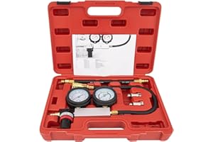 VECKYJL Cylinder Leak Down Tester Kit, Tu-21 Dual Gauge Cylinder Leakage Checker Automotive Compression Test Kit for Trucks Motorcycles