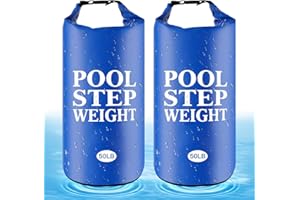 WSFSLJWDW 2Pcs Blue Pool Step Weights, 50LB PVC Waterproof Swimming Pool Ladder Weights Sand Bags Foldable Pool Stair Weights for In Ground and Above Ground Pools
