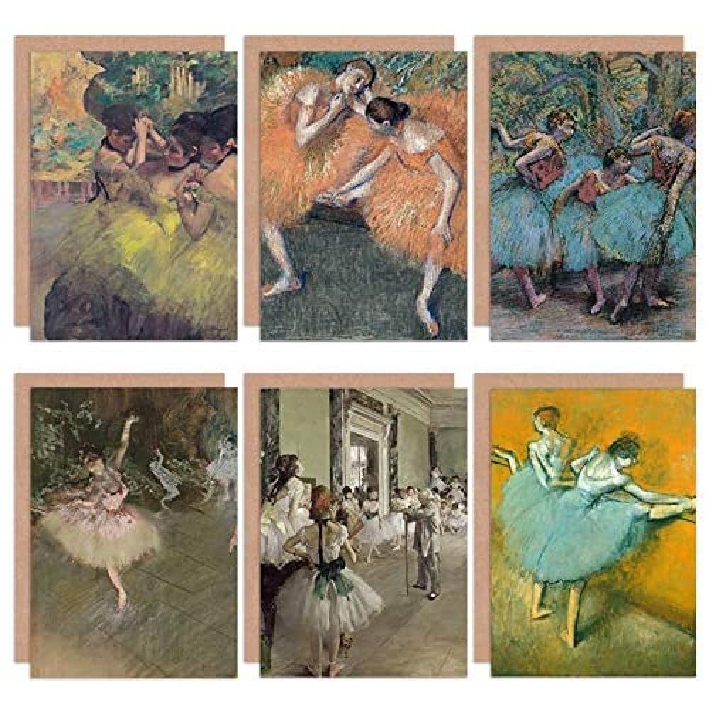 Artery8 Edgar Degas Ballet Dancers Tutus Impressionist Girls Fine Art Greeting Card Pack of 6 — image 1