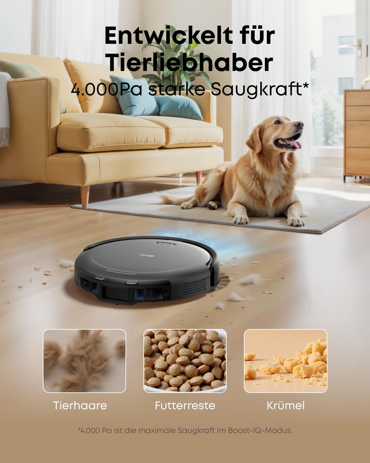 eufy C10 Saugroboter mit Automatischer Absaugstation, 7,3cm Ultraflaches Design, Teppichreinigung, Ausfahrbare Seitenbürste für Ecken, Automatische Entleerung, Punktlaser- & Infrarot-Navigation 7
