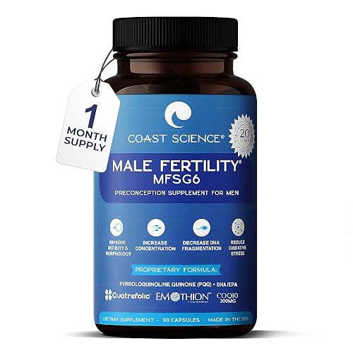 Coast Science Male Fertility Supplements MFSg6 - CoQ10, Ashwaganda, PQQ - Sperm Health Count and Semen Booster Fertility Supplement for Men - Includes Prenatal Vitamins and PQQ - 90 Capsules in Kenya