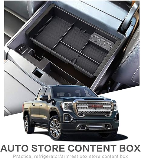R Ruiya Car Center Console Organizer Tray Storage Box Gmc Sierra