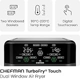Chefman 5.6L Dual Air Fryer Oven with 2 Baskets Sync Finish Hi-Fry 2100W Black view 2
