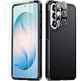 SPIDERCASE Designed for Samsung Galaxy S26 Case, [10 FT Military Grade Drop Protection], 2 Pack [Tempered Glass Screen Protector+Camera Lens Protector] Heavy Duty Shockproof Case,Black