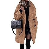 BTFBM Women Winter Faux Fur Coats 2026 Lapel Long Sleeve Fuzzy Fleece Outerwear Button Down Sherpa Jackets Fall Outfits