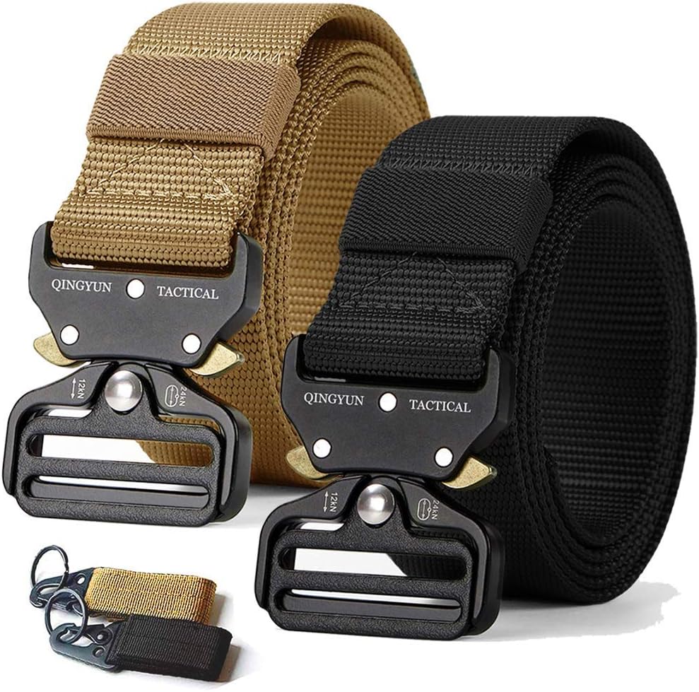 QINGYUN RONGQI 3 Pack Tactical Belt, Military Style Quick