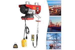 ZESTARDAIR 440lbs Electric Hoist Winch Electric Winch with Wireless Remote Control & Single/Double Slings 110V Automatic Lift Electric Cable Hoist for Garage, Shop, Hotel, Home