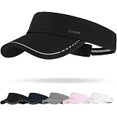 Sukeen Sports Sun Visor for Men Women, Lightweight Adjustable Visor Hat, Reflective Running Tennis Golf Visor, Sunglass Slots