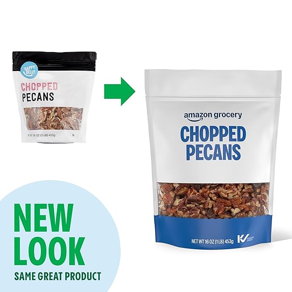 AMAZON GROCERY, CHOPPED PECANS, 16 OZ (PREVIOUSLY HAPPY BELLY, PACKAGING MAY VARY)