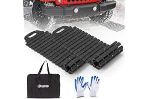 BUNKER INDUST Tire Traction Mats Portable Recovery Tracks for Off Road 4X4 Snow, Ice, Sand,Emergency Devices with Bag Gloves 