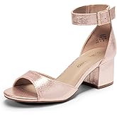 DREAM PAIRS Womens Heels, Chunk Low Heel Comfortable Pump Sandals Dress Shoe