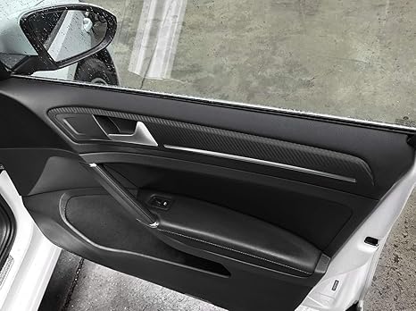 Interior Door Handle Chrome Panel Trim Carbon Fiber Protection