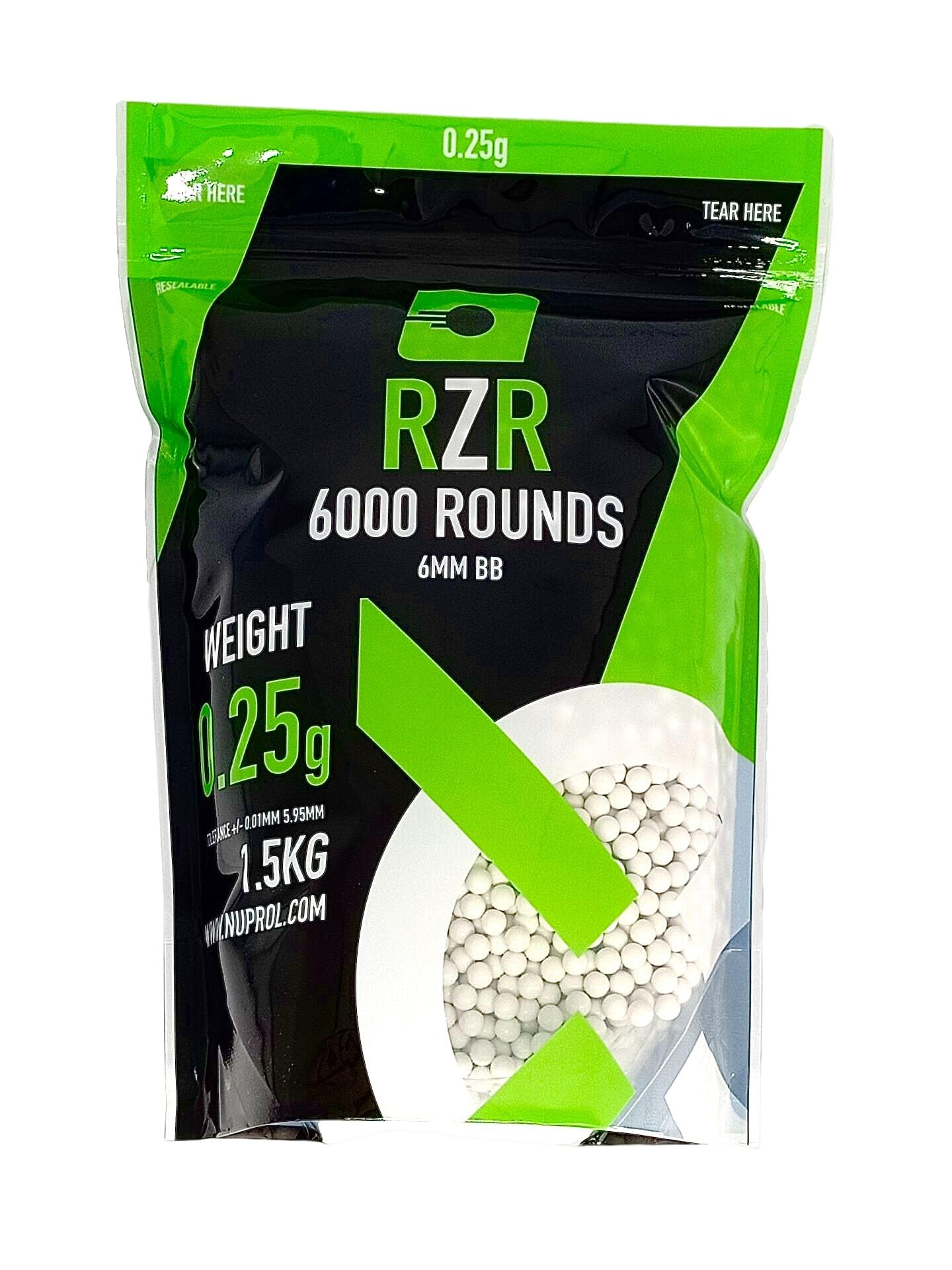 RZR 0.25g Precision 6mm BB x 6000rnd, White