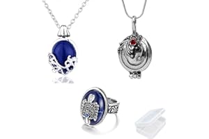 PPX Daywalking Katherine Necklace Pendant Charm Necklace-Royal Blue and Vampire Daylight Walking Signet Damon's Ring for Fans, with Transparent Box