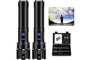 Rechargeable Flashlight 990000 Lumens, BCOTE 2 Pack Super Bright LED Flashlight Camping, Brightest High Powerful Handheld Fla