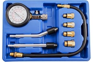 QNKAA Professional Petrol Engine Compression Tester Kit Fuel Cylinder Pressure Gauge Tool Set for Automotive Motorcycles