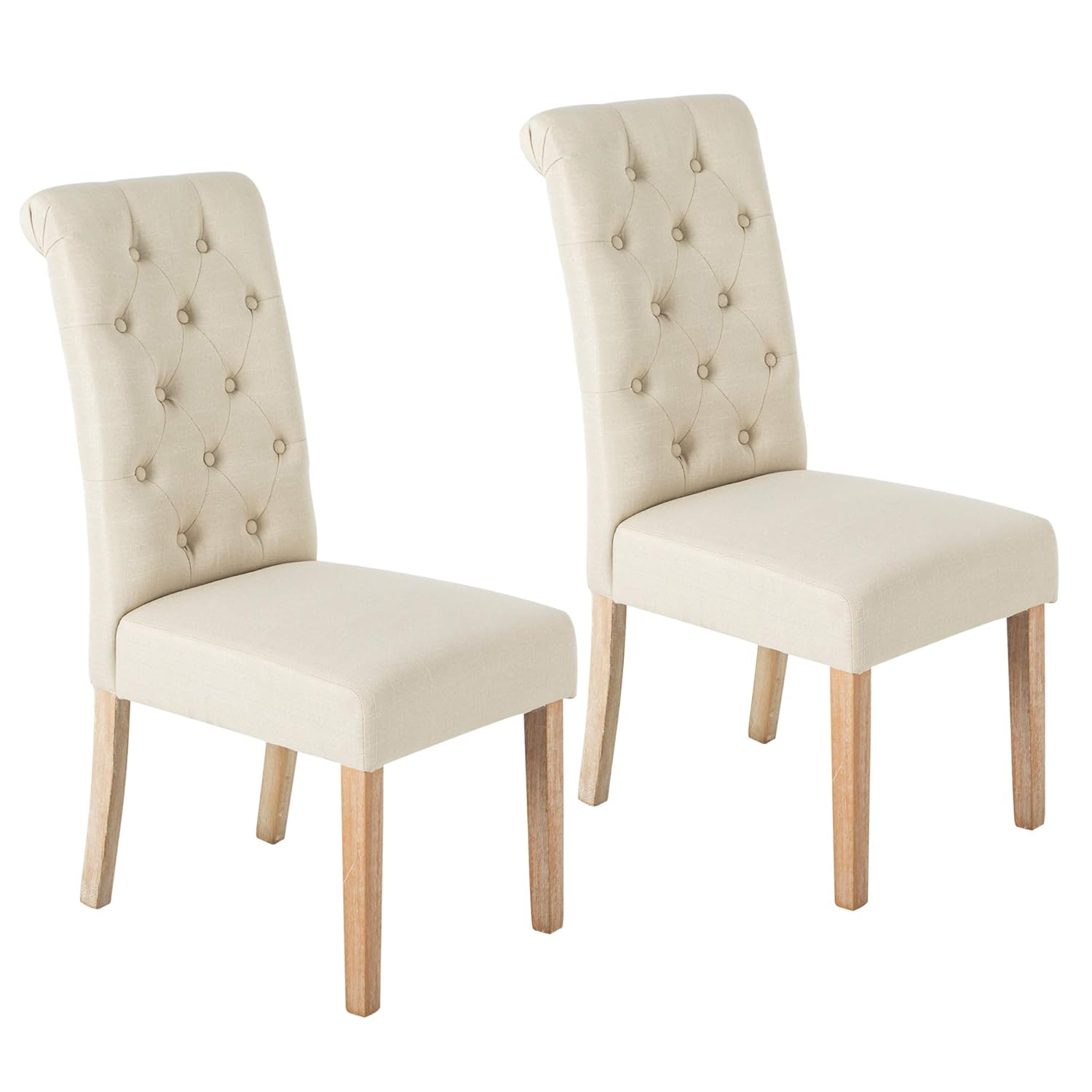 Best beige button tufted dining chairs