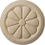 Ekena Millwork ROS02X02RERW Reese Round Rosette, 2 3/4" W x 2 3/4" H x 1/4" P, Rubberwood