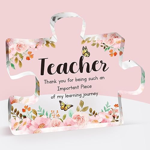 Teacher Gifts - Acrylic Puzzle Plaque Thank You Teacher Gifts for Women, Gift for Teacher End of The Year