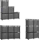 SONGMICS Ladder Storage Unit 6 Cubes with Boxes DIY Closet Organiser view 6