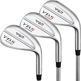 PGM 3 Club Wedge Single and Set for Men Right Handed with 52 56 60 Degrees | CNC Milled Full Face Approach Sand Lob Golf Wedge for High Forgiveness and Spin for Chipping Pitching and Bunker Shot