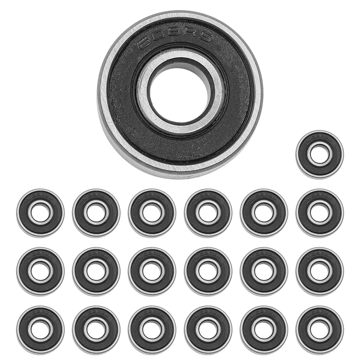 20Pcs NUZAMAS 608-RS Skateboard Bearings Metal Wheel Bearings Small Bearing Replacement Parts for Skateboards Longboard Wheels Skates Scooter