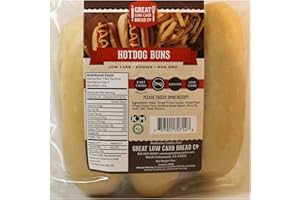 GREAT LOW CARB BREAD CO. Great Low Carb Hot Dog Buns 12oz Bag of 6| 1 Bag | Keto friendly | Kosher |Non GMO |Low carb diet