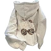 GORGLITTER Women's Cute Cherry Hoodies Graphic Oversized Pullover Lightweight Aesthetic Hooded Sweatshirts