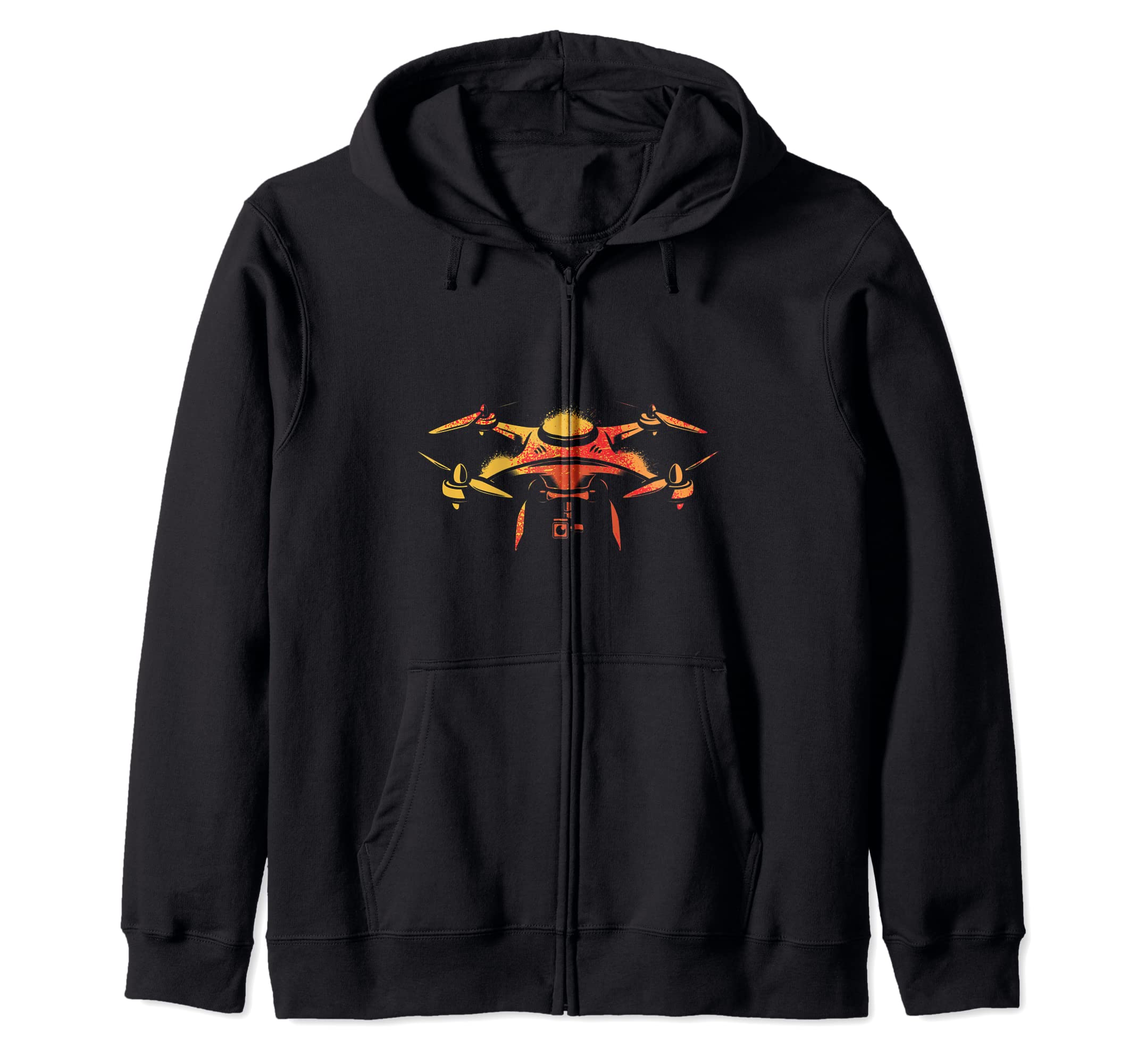 Retro Drone Pilot - Vintage Aviator Flying Quadcopter Zip Hoodie