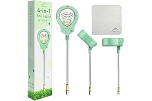 CUBETA 2024 Upgraded Soil Moisture Meter for Plants, Soil pH Meter, 4-in-1 Soil Tester for Light/Moisture/pH/Fertility, Plant Water Meter for Garden, Lawn, Greenhouse, Indoor & Outdoor