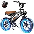 Tamobyke Moped Style 1500W/2000W Electric Bike,30mph/33mph Ebike&34-180Miles PAS Range,48V15.6ah/18.2ah/ (874Wh) Larger Battery, 20'' Fat Tire Electric Bike for Adults,UL Safety Certified.