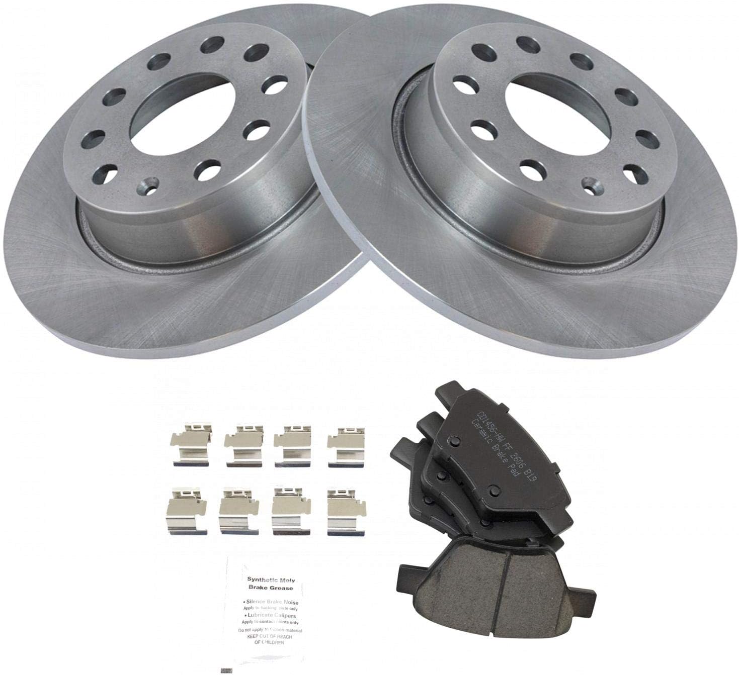 10.71" REAR Disc Brake Rotors & Ceramic Pads Kit 2015 2016 Audi A3 A3